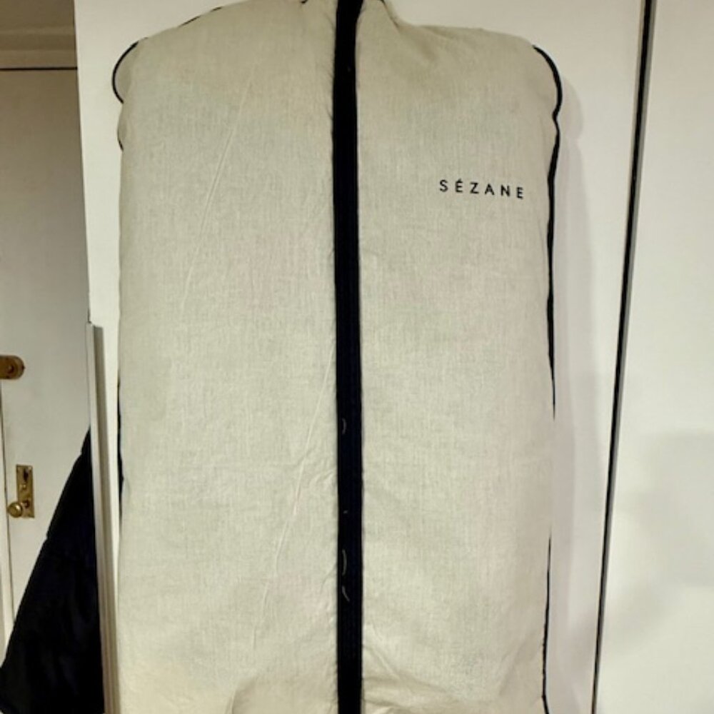 Sézane Isee Navy Faux Fur Coat - Picture 8 of 9